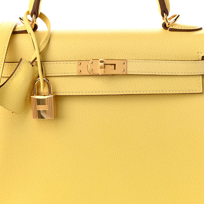 Hermes Epsom Kelly Sellier 25 Jaune Poussin 14 of 19