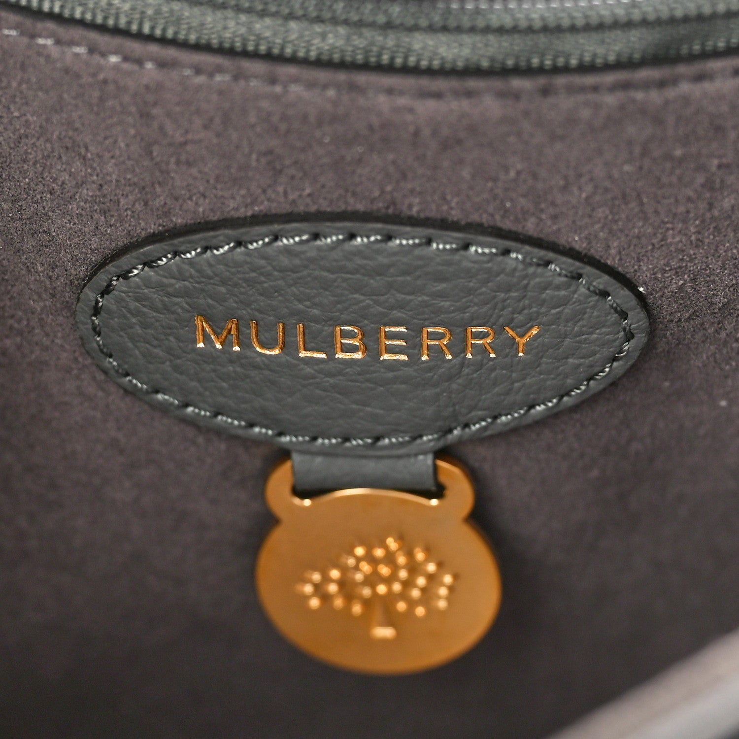 Mulberry Small Classic Grain Calfskin Medium Lily Charcoal 6 of 9