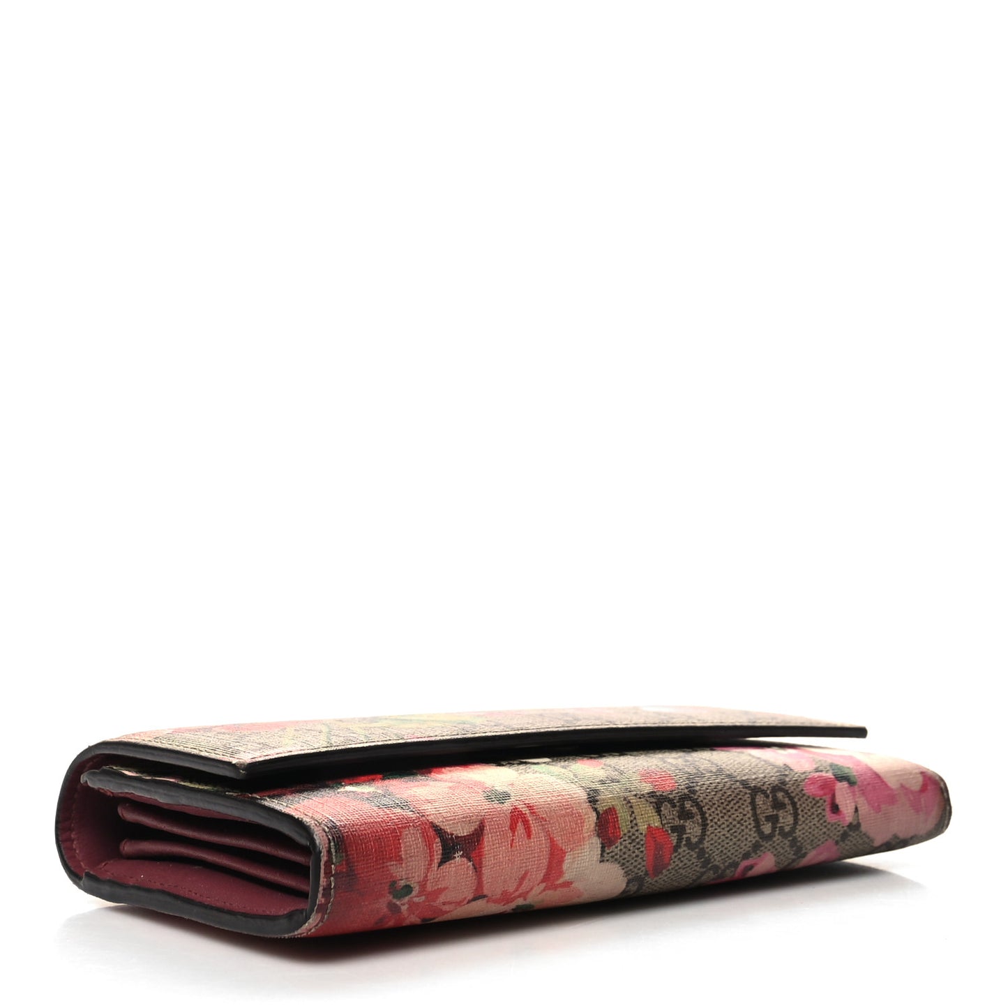 GG Supreme Monogram Blooms Continental Wallet Beige Multicolor Dry Rose