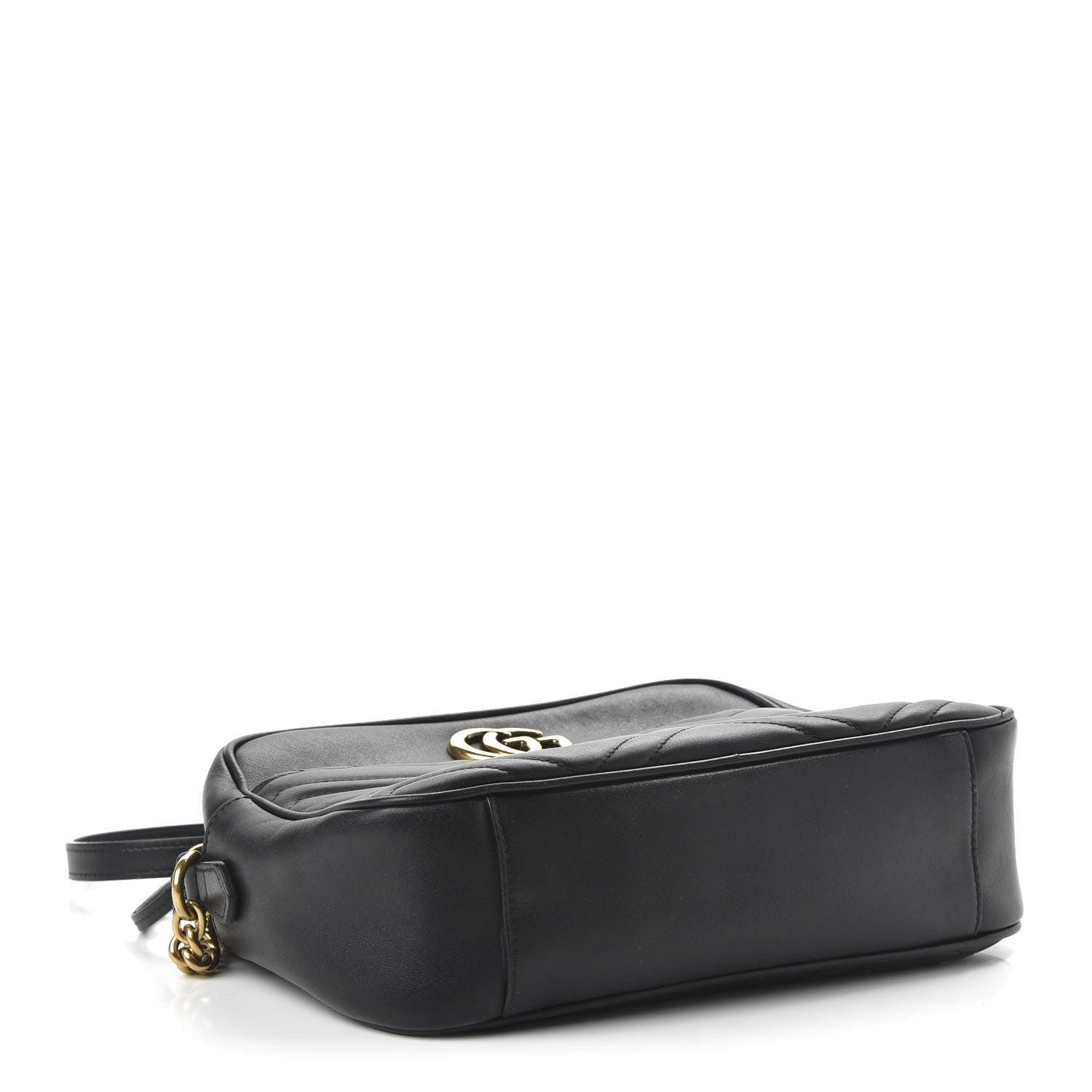Gucci Calfskin Matelasse Medium GG Marmont Chain Shoulder Bag Black 4 of 10