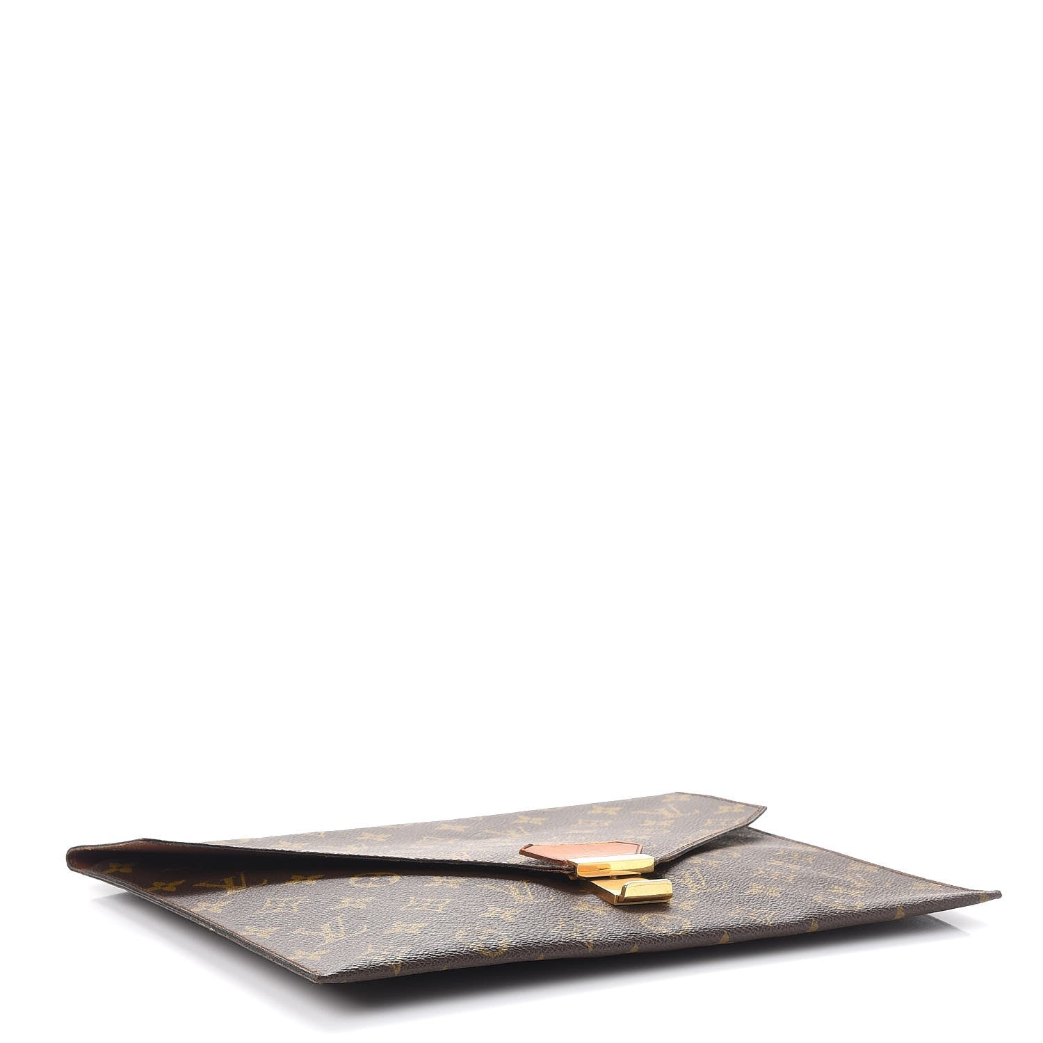 Louis Vuitton Monogram Poche Plate Envelope Clutch MM 4 of 17