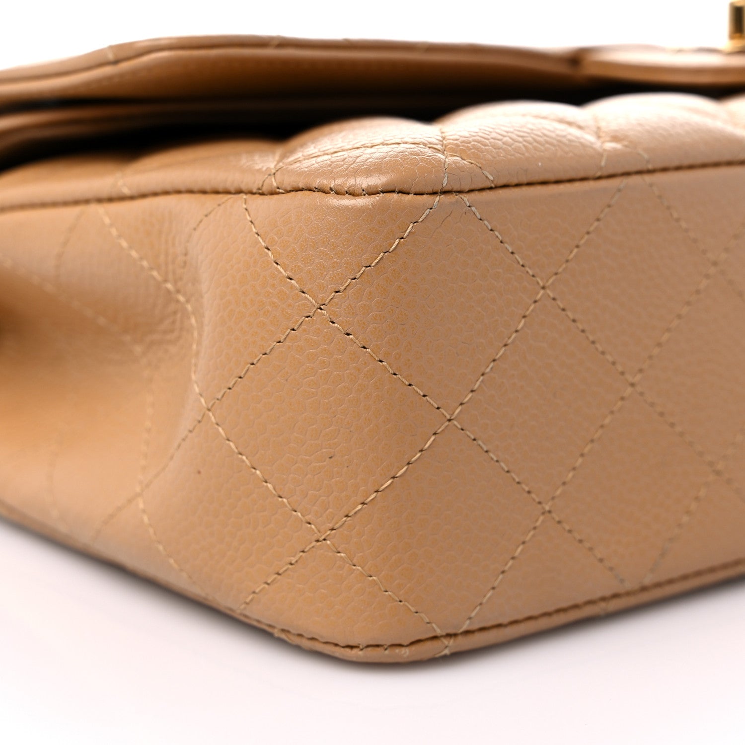Chanel Caviar Quilted Medium Double Flap Beige 8 of 14