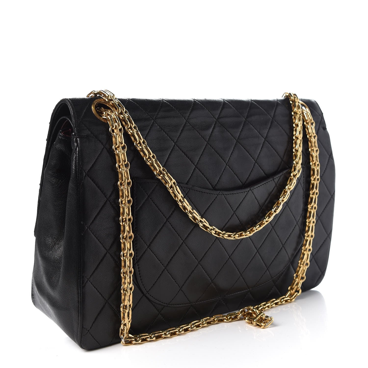 Chanel Lambskin Quilted Medium Double Flap Bijoux Chain Black 4 of 10