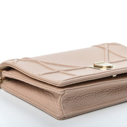 Christian Dior Grained Calfskin Diorama Wallet on Chain Pouch Nude 7 of 8