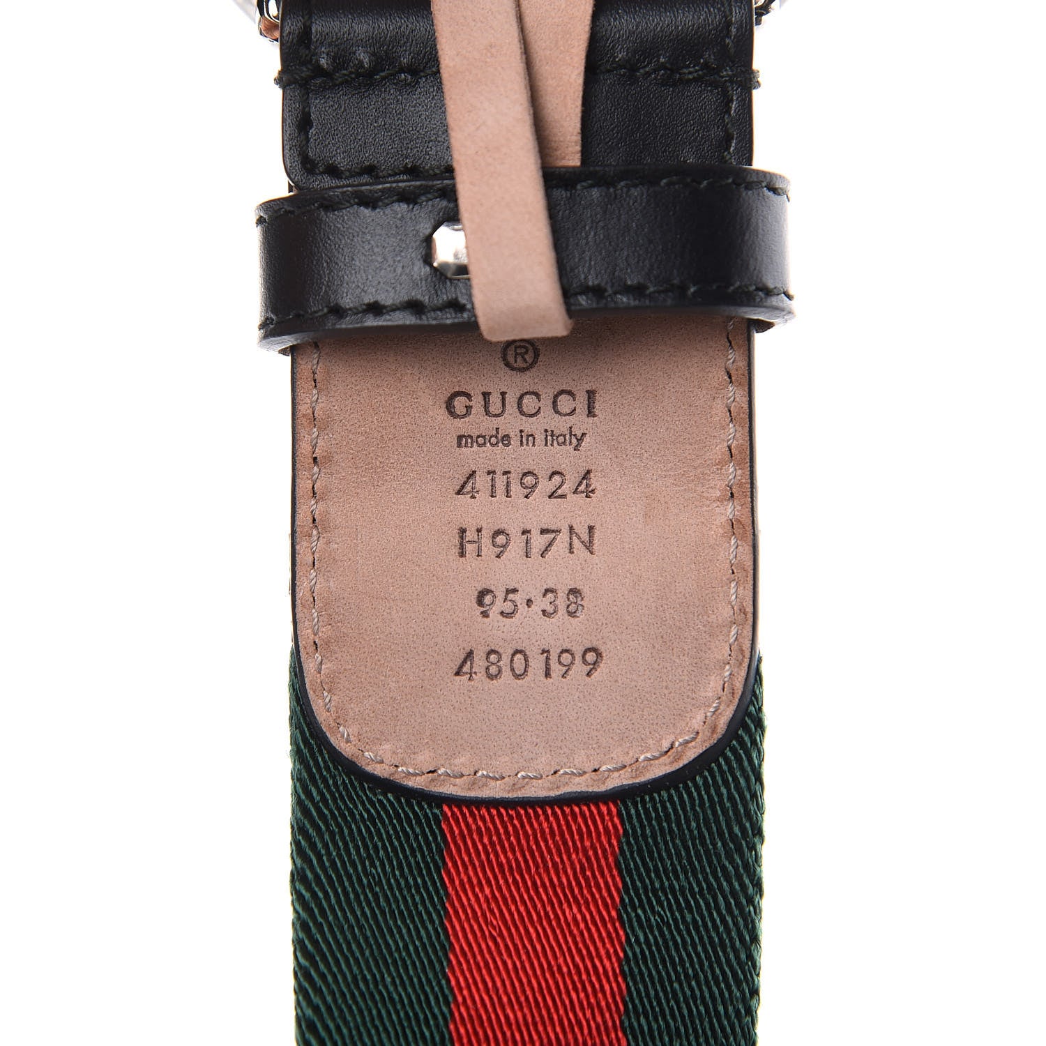 Gucci Calfskin Web Interlocking G Belt 95 38 Dark Brown 4 of 6
