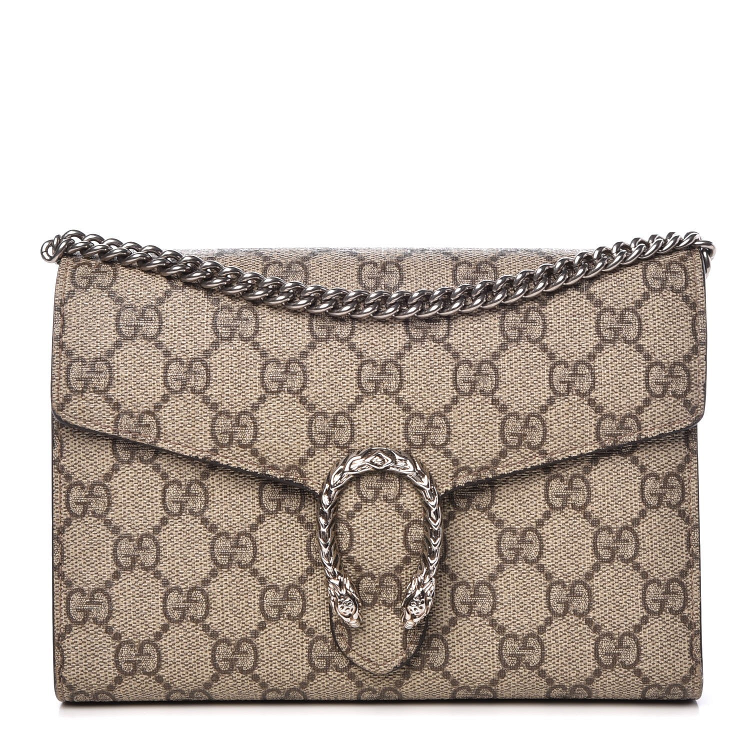 Gucci GG Supreme Monogram Mini Dionysus Chain Wallet Beige Taupe 1 of 9
