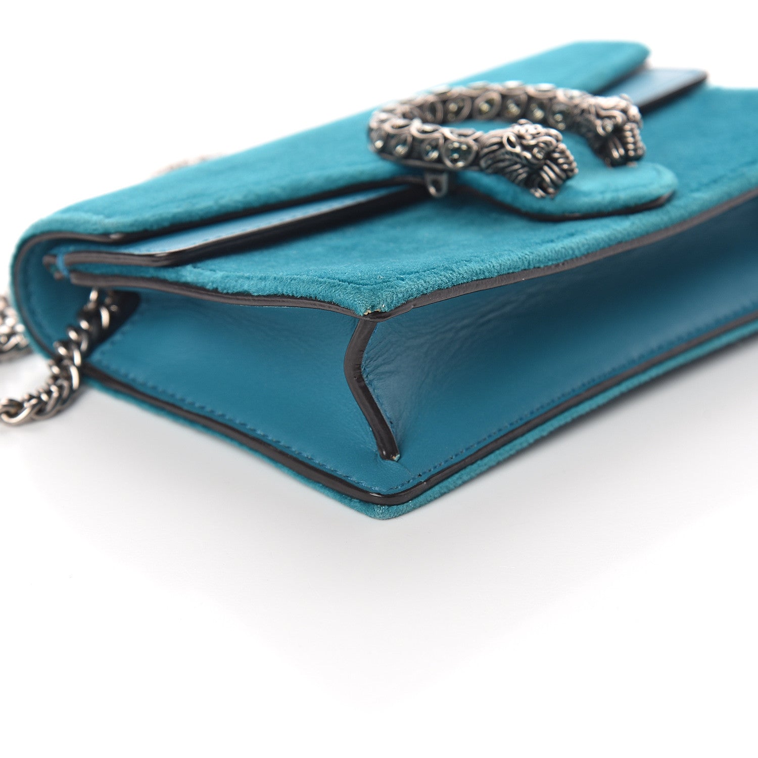 Gucci Velvet Super Mini Dionysus Shoulder Bag Pavone Cyan 7 of 8