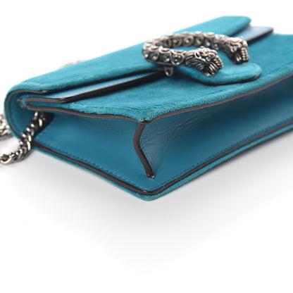 Gucci Velvet Super Mini Dionysus Shoulder Bag Pavone Cyan 7 of 8