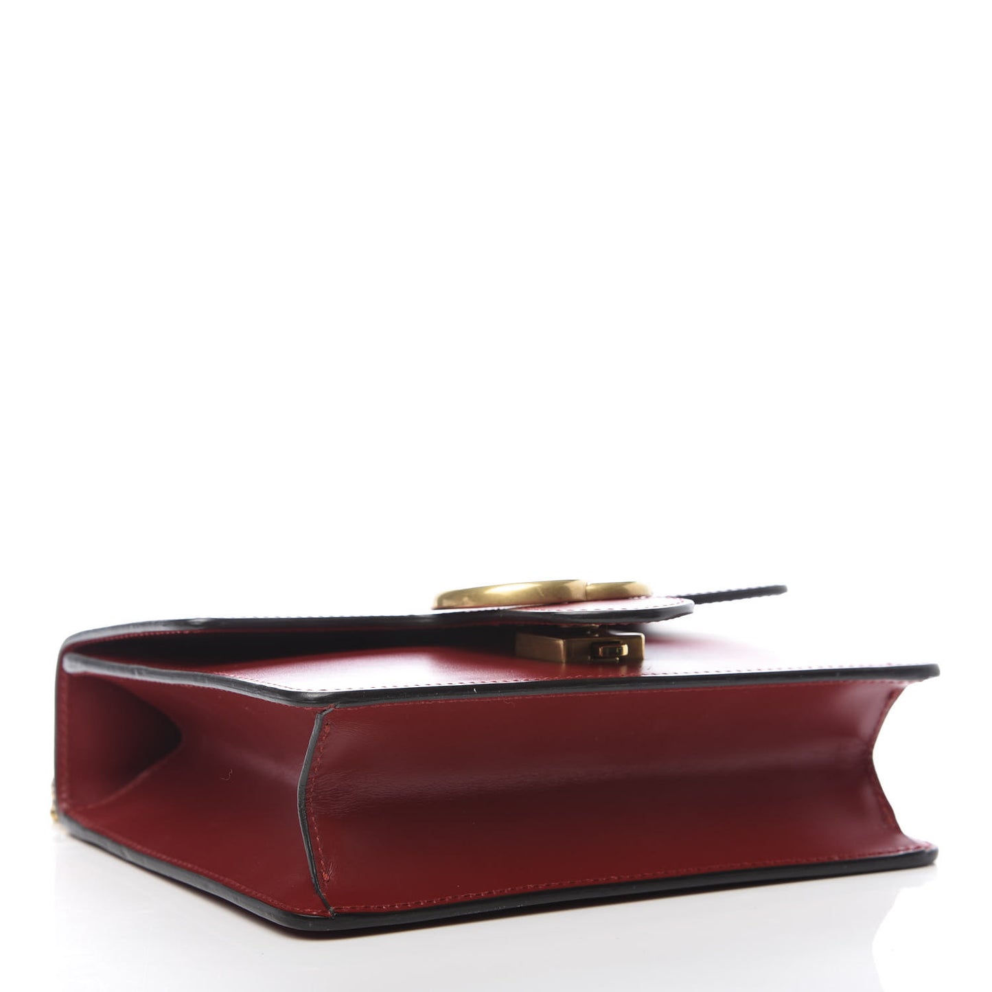 Knight Calfskin Small GG Marmont Chain Handle Bag Hibiscus Red