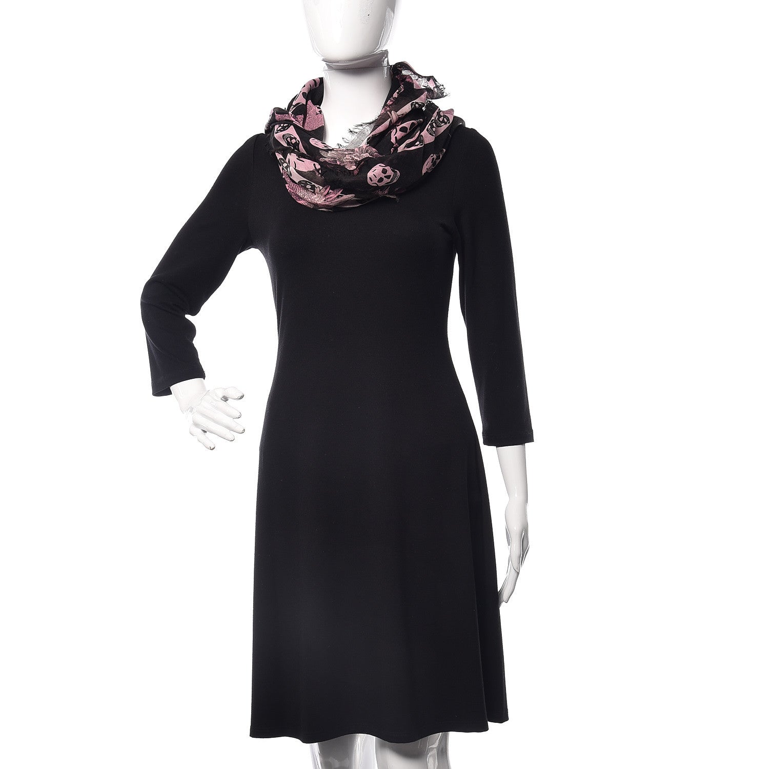 Alexander McQueen Modal Silk Hummingbird Skull Scarf Black 2 of 6