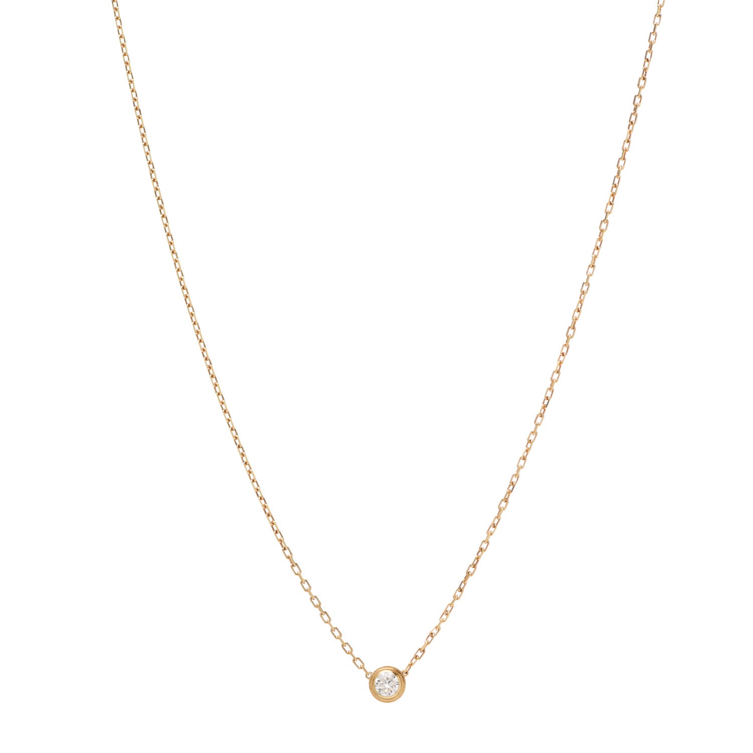 Cartier 18K Yellow Gold Diamond LM D'Amour Pendant Necklace 1 of 6