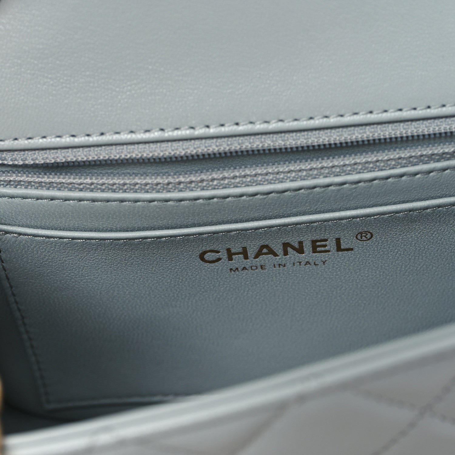 Chanel Grained Calfskin Quilted Flap Light Blue 6 of 11