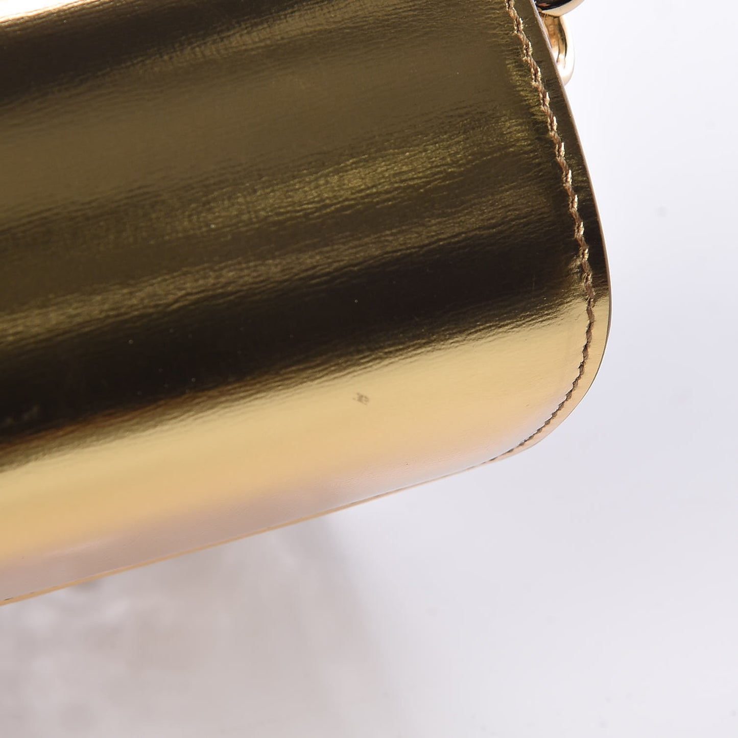 Plexiglass Crystal Embellished Dolce Box Clutch Gold