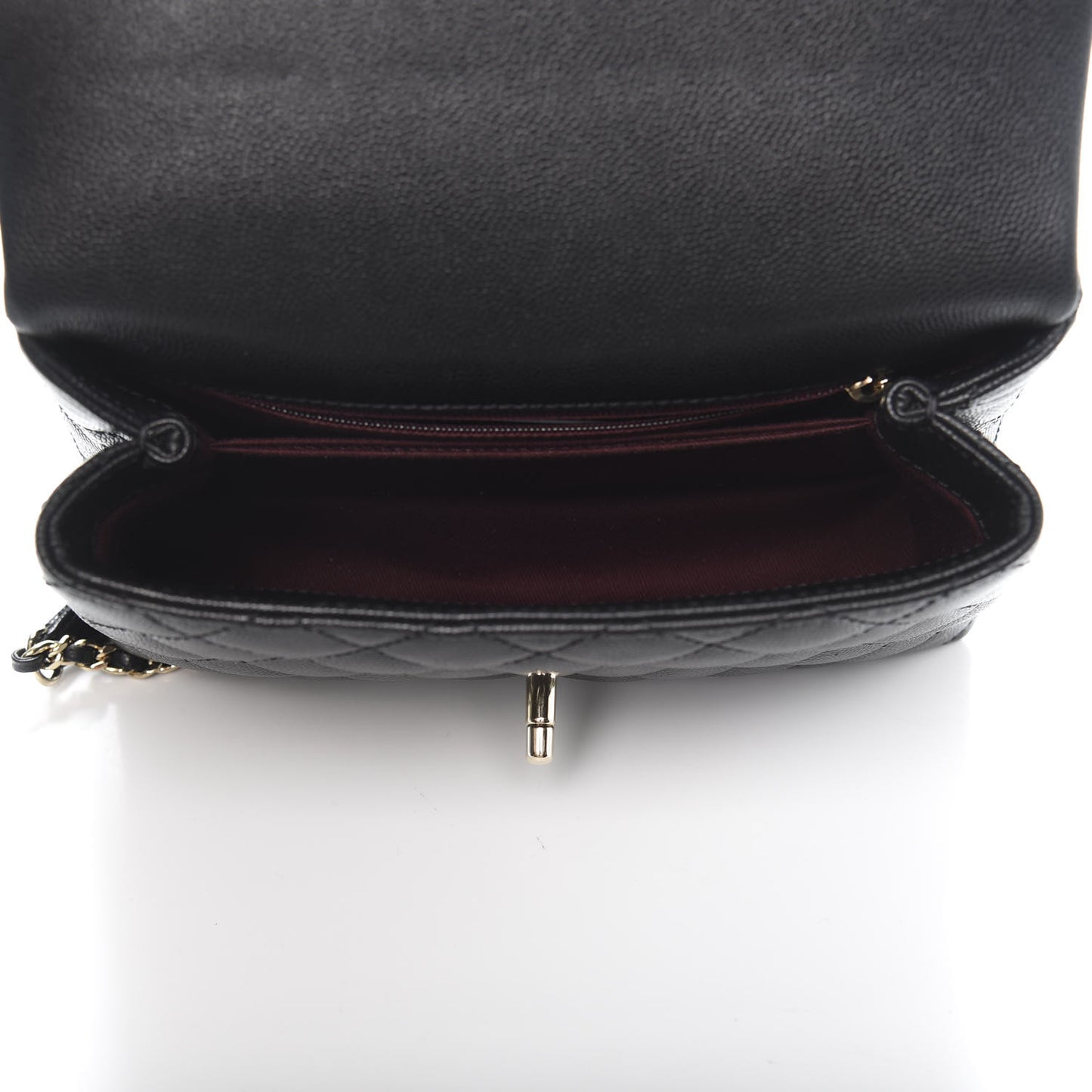 Caviar Quilted Mini Coco Handle Flap Black
