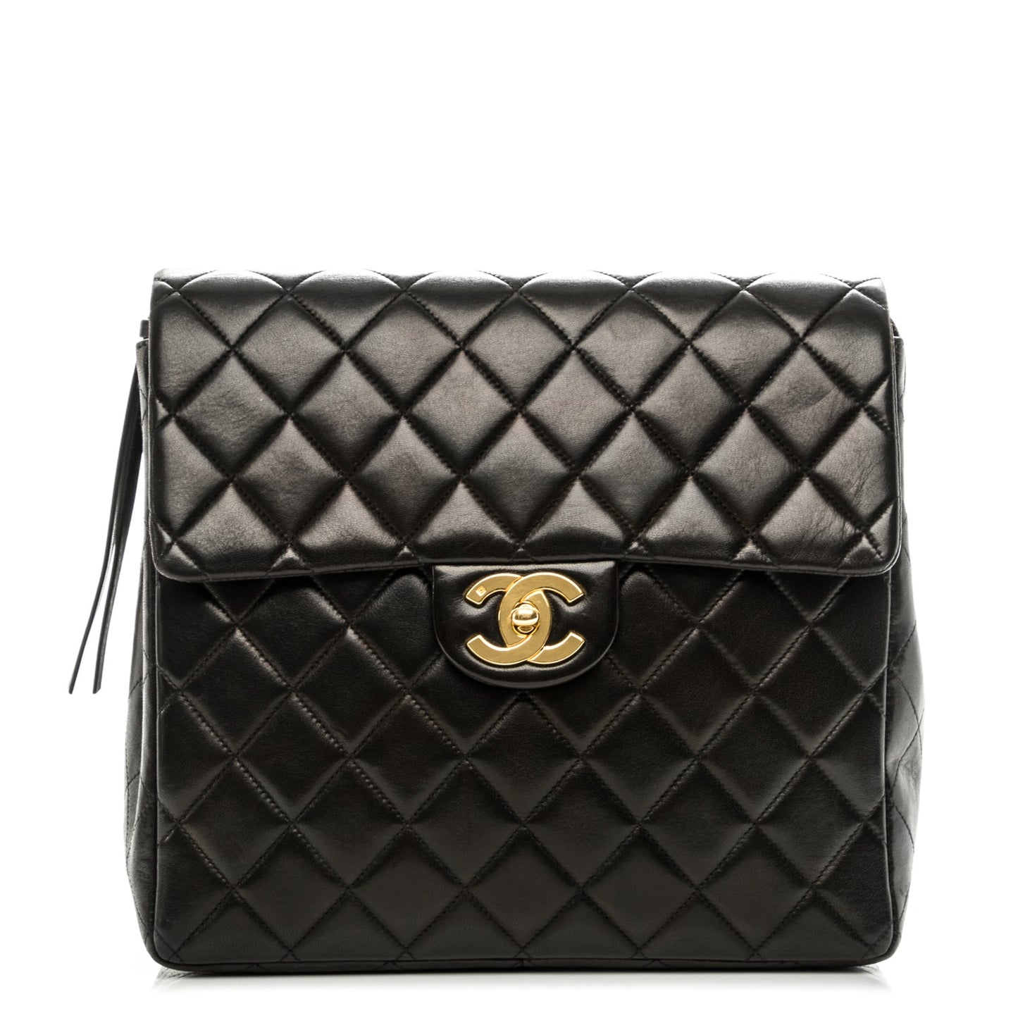 Lambskin Quilted Backpack Black