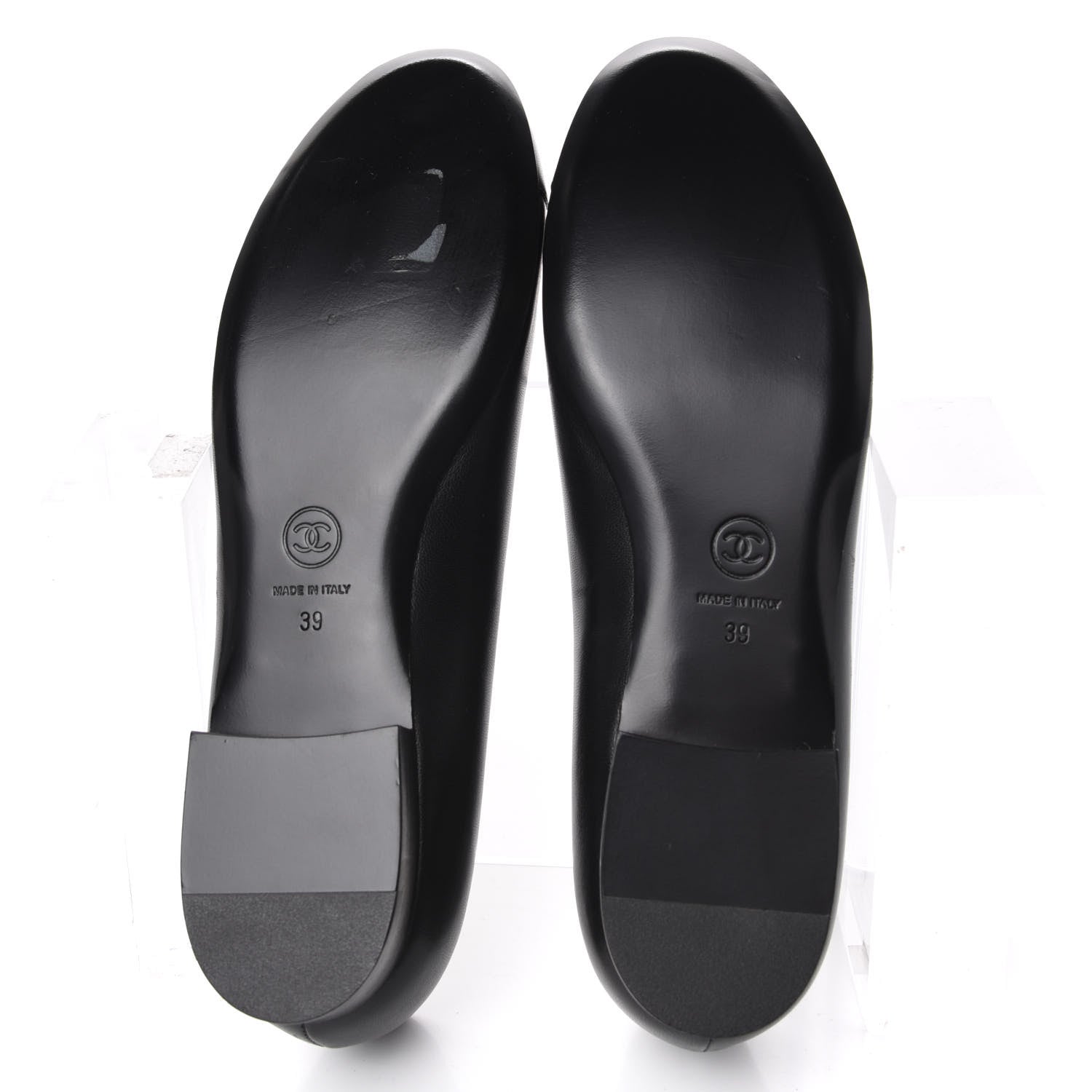 Chanel Lambskin Camellia Ballerina Flats 39 Black 7 of 11