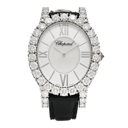 Chopard 18K White Gold Alligator Diamond Bezel 34mm L’Heure du Diamant Oval Quartz Watch 1 of 4
