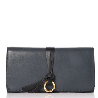 Chloe Calfskin Alphabet Long Wallet Silver Blue 1 of 7