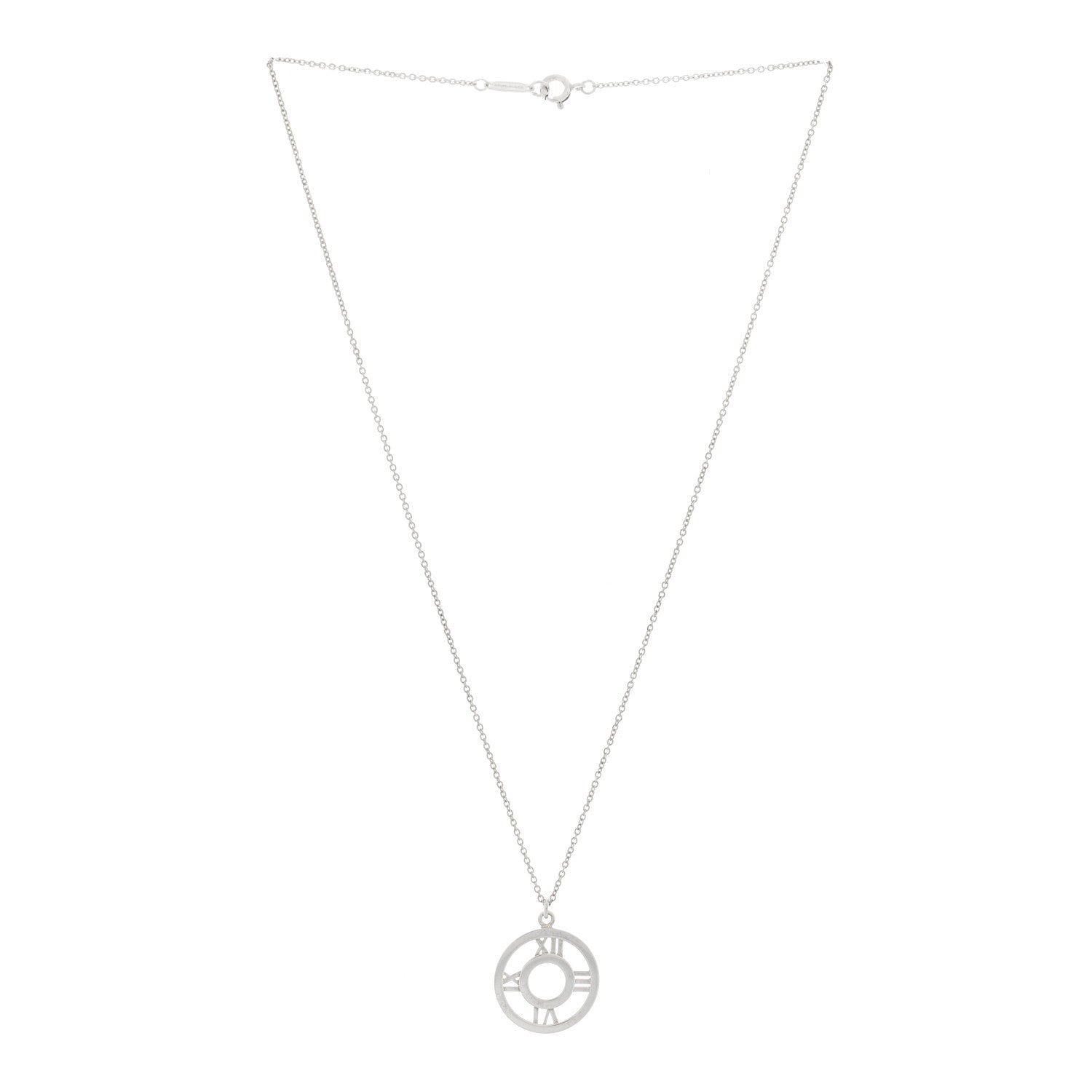 Tiffany Sterling Silver Medium Atlas Open Pendant Necklace 2 of 5
