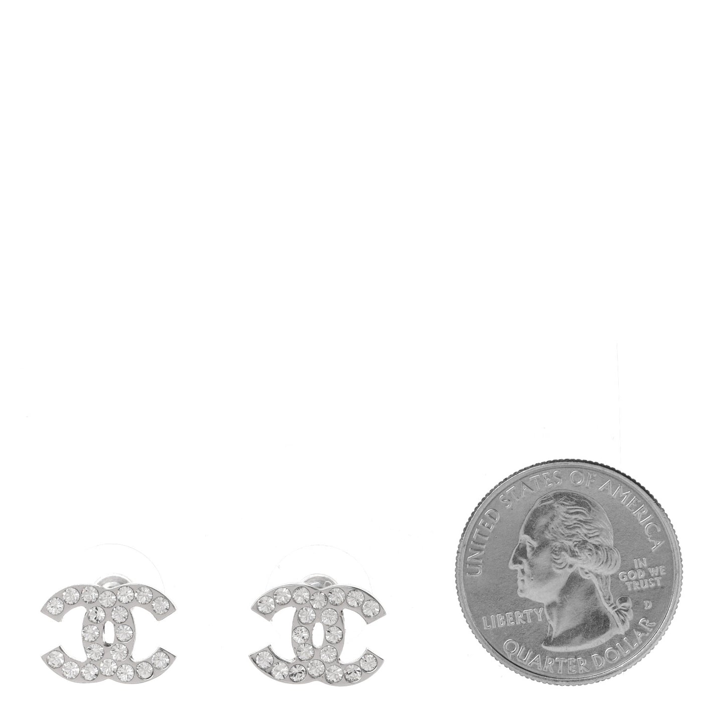 Crystal Mini Timeless CC Earrings Silver