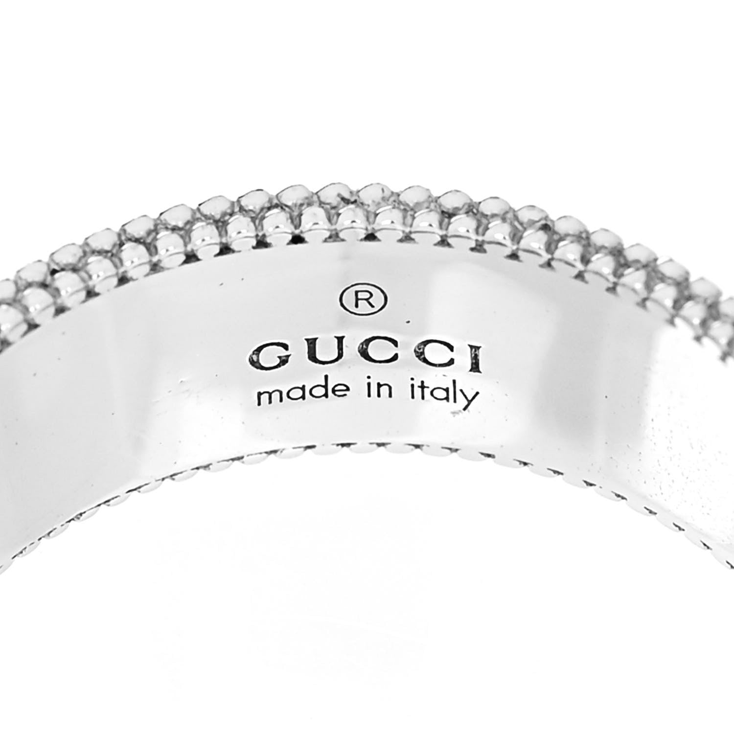 Gucci 18K White Gold Enamel Icon Blooms Ring 51 5.75 5 of 5