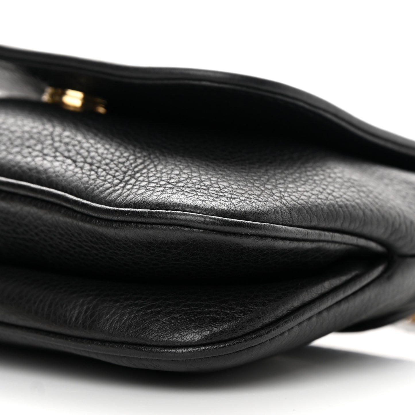 Pebbled Calfskin Small 1973 Chain Shoulder Bag Black