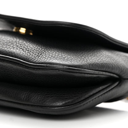 Gucci Pebbled Calfskin Small 1973 Chain Shoulder Bag Black 10 of 11