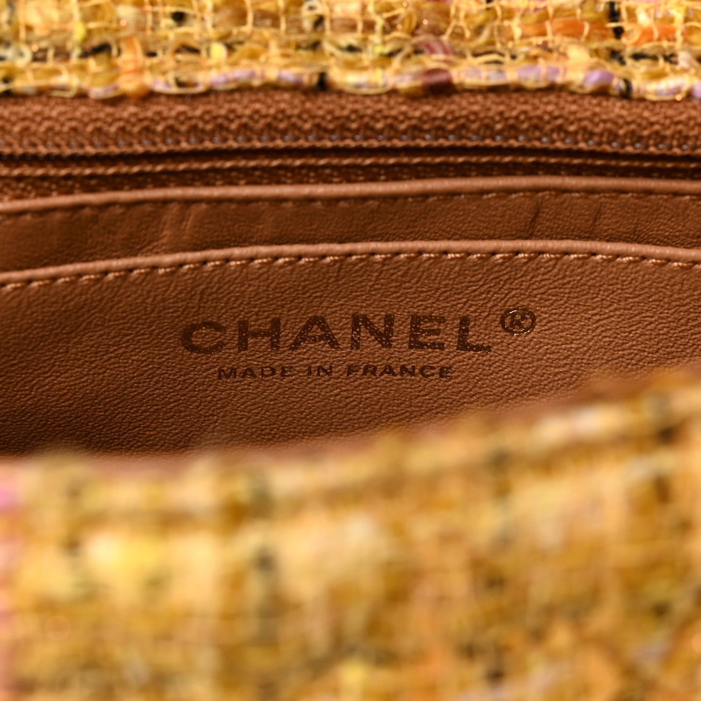 Metallic Tweed Medium Single Flap Light Yellow