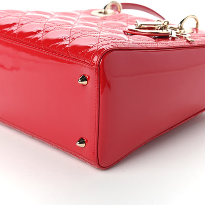 Christian Dior Patent Cannage Medium Lady Dior Red 7 of 10