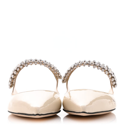 Jimmy Choo Patent Crystal Bing Mule Flats 35 Linen 2 of 7