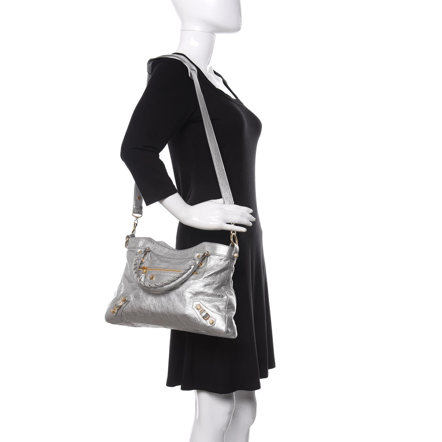 Balenciaga Metallic Agneau Giant 12 Gold Hardware Town Gris Aluminum 2 of 11