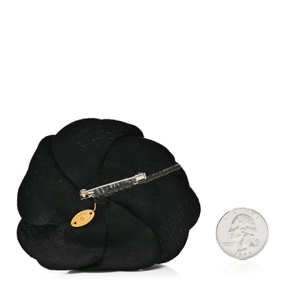 Chanel Fabric Camellia Brooch Black 2 of 4