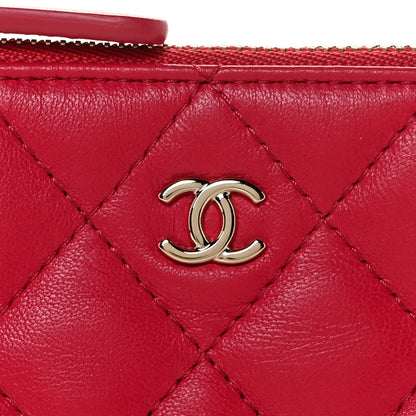 Chanel Lambskin Quilted Small Cosmetic Case Dark Pink 10 of 11