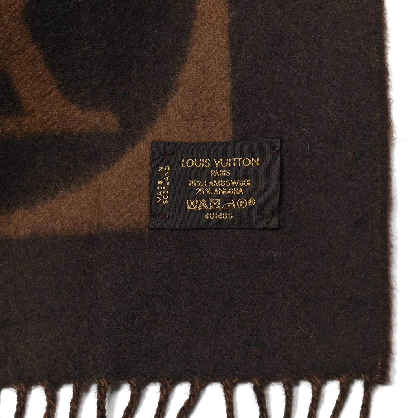 Lambswool Angora Cardiff Scarf Brown