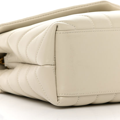 Saint Laurent Calfskin Y Quilted Monogram Small Loulou Chain Satchel Crema Soft 9 of 12