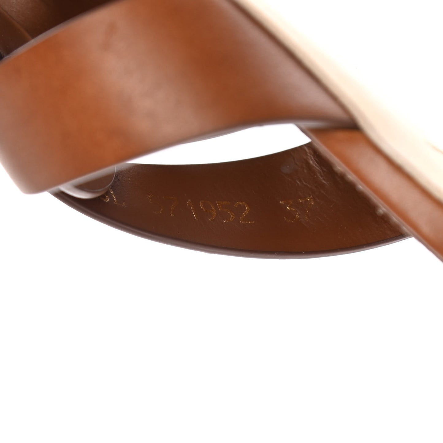 Calfskin Tribute 05 Slide Sandals 37 Amber