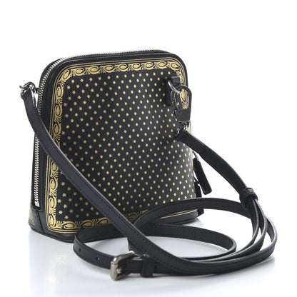 Gucci X SEGA Calfskin GUCCY Stars Mini Dome Shoulder Bag Black Gold 3 of 10