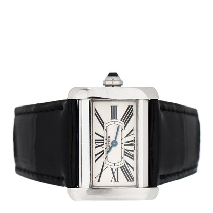 Cartier Stainless Steel Alligator 32mm Tank Divan Quartz Watch 2 of 5
