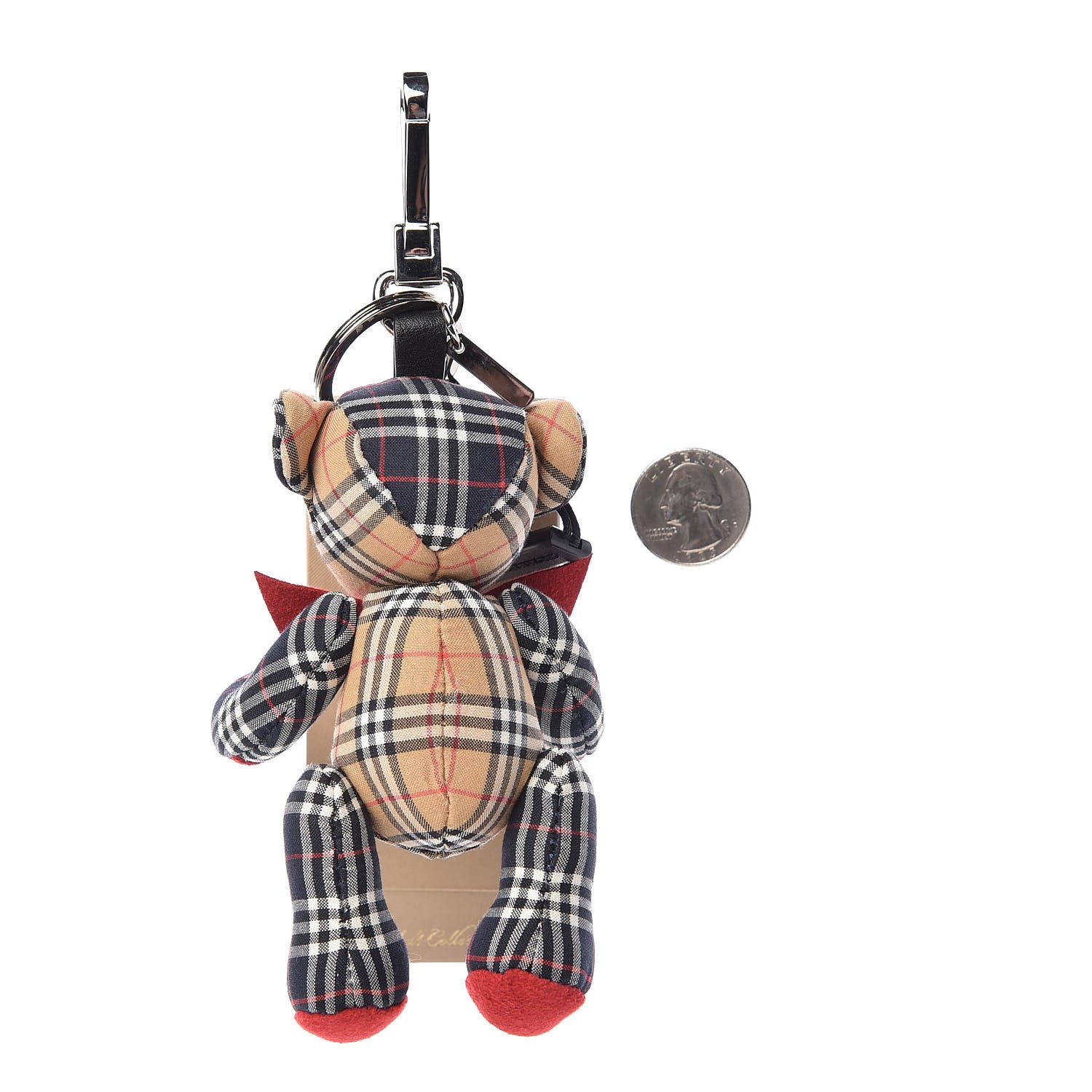 Burberry Mini V Check Thomas Bear Keychain Charm Antique Yellow 2 of 4