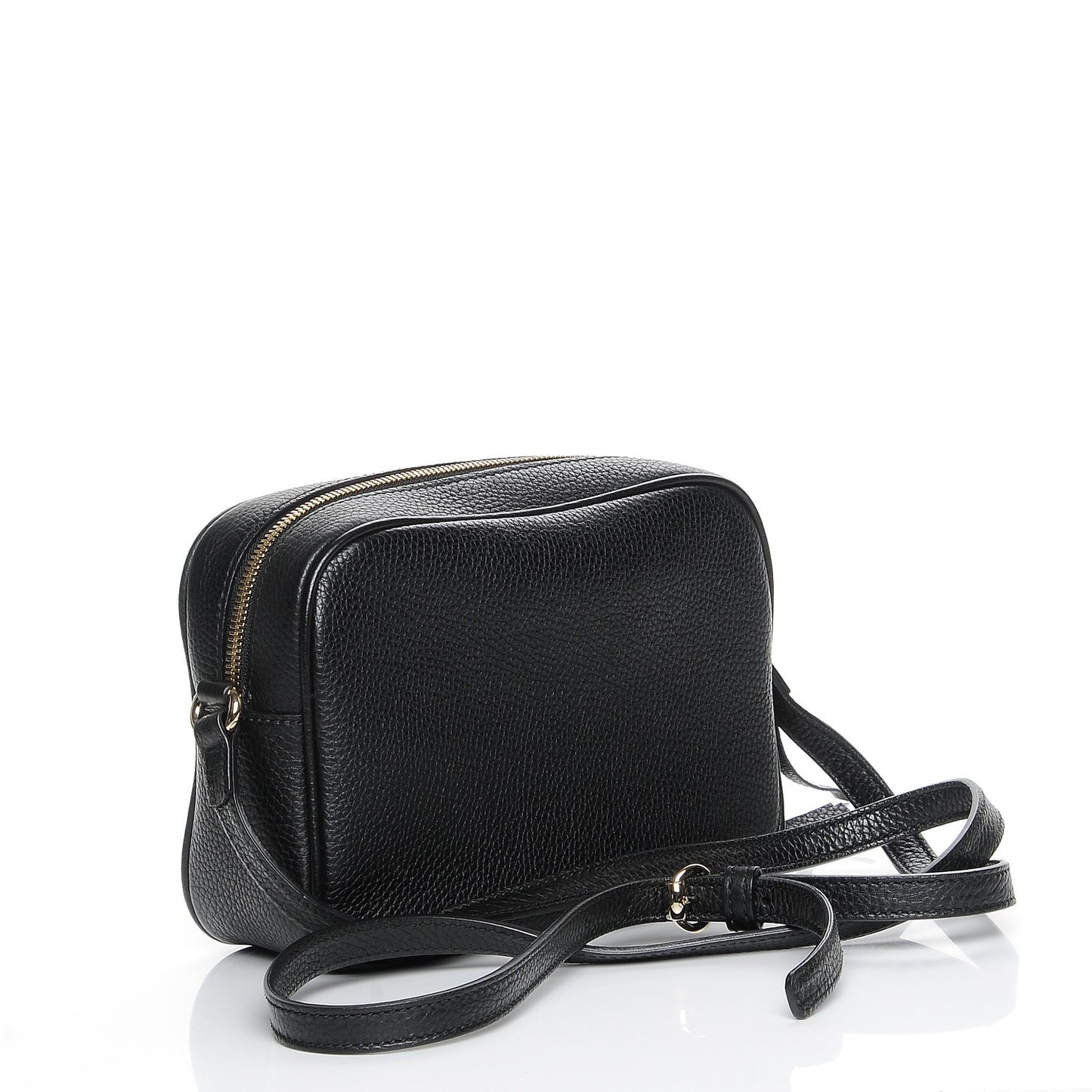 Pebbled Calfskin Small Soho Disco Bag Black