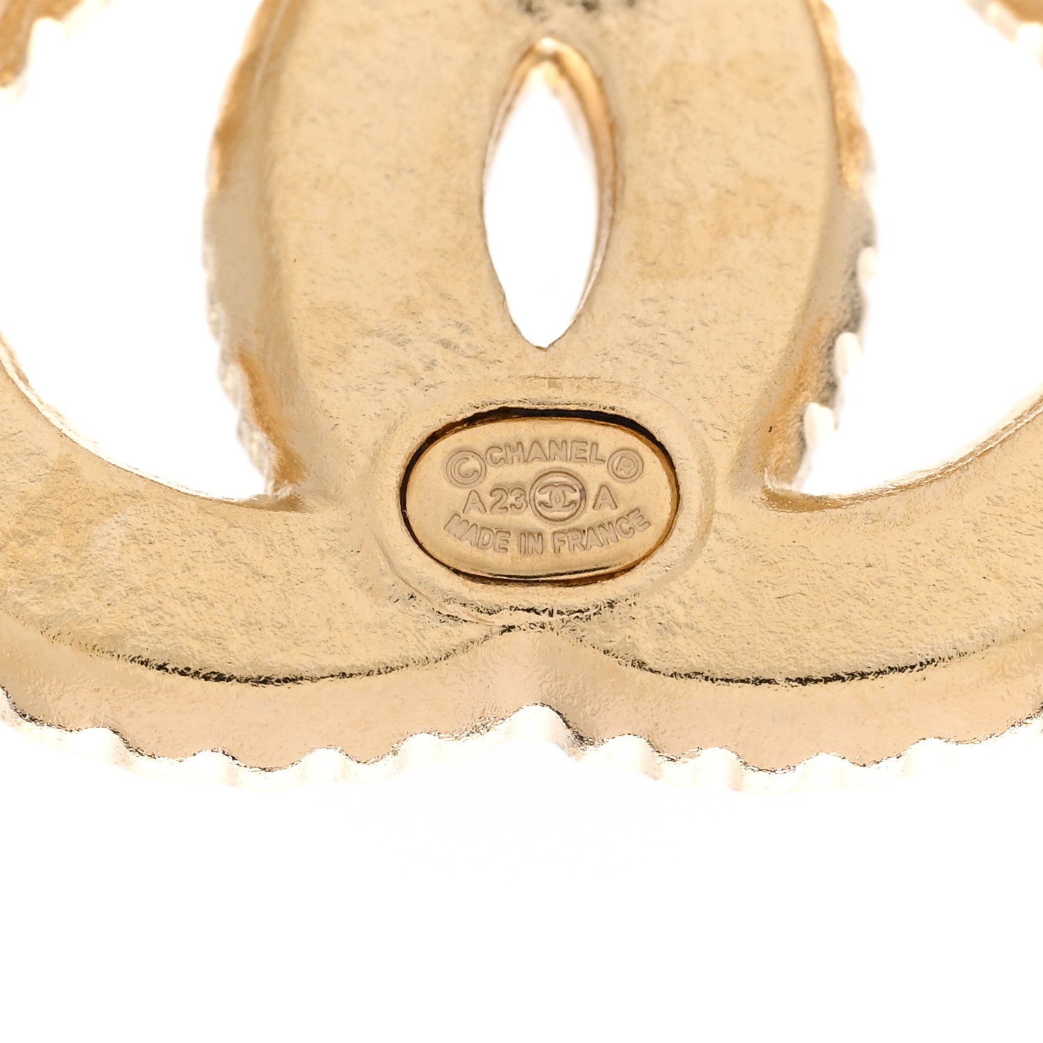 Chanel Metal Enamel CC Earrings Gold Dark Burgundy 4 of 5