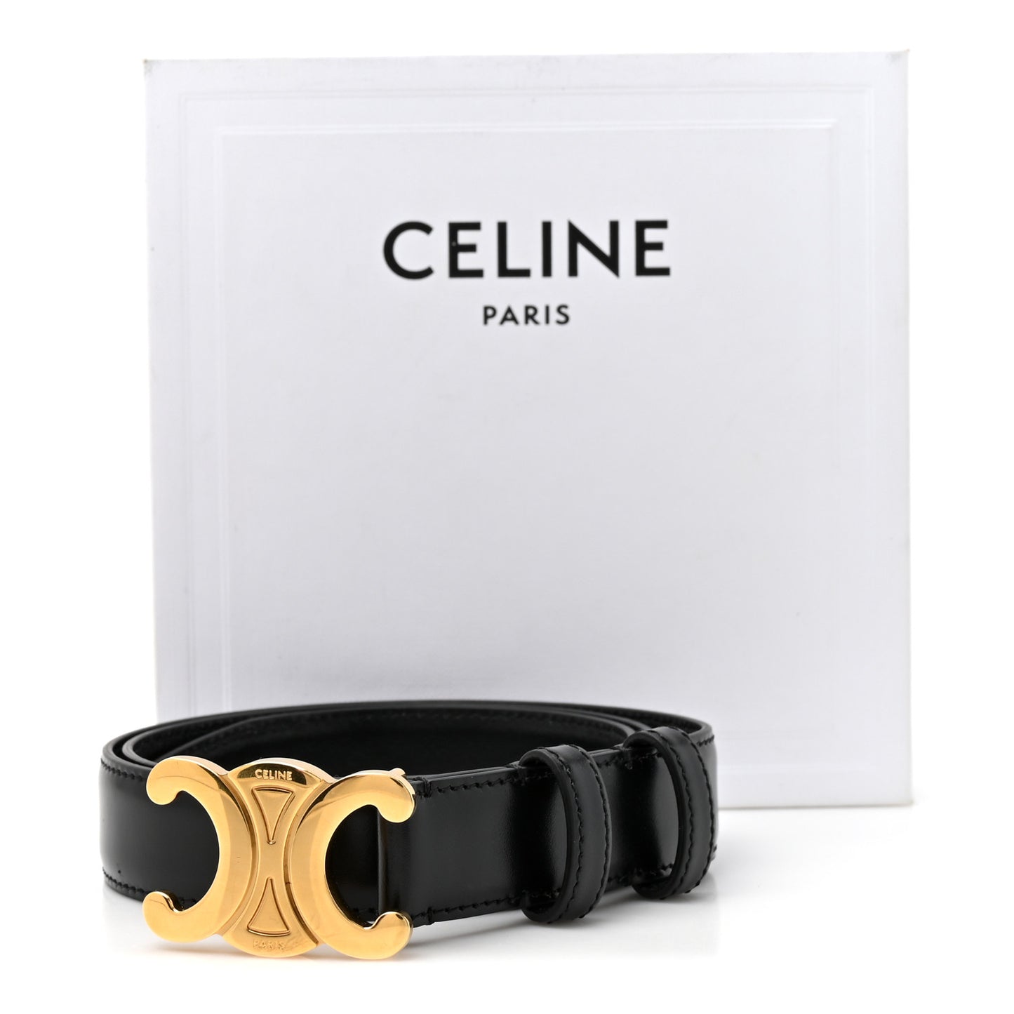 Box Calfskin Medium 25mm Triomphe Belt 75 30 Black