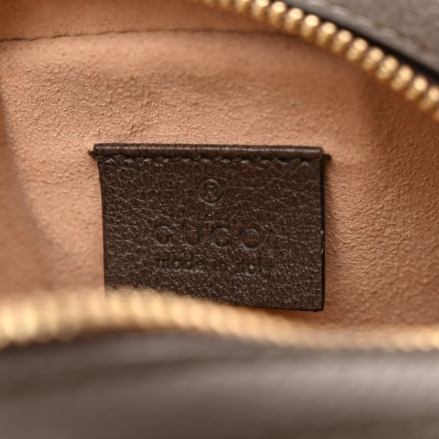 GG Supreme Monogram Web Mini Ophidia Round Shoulder Bag Brown