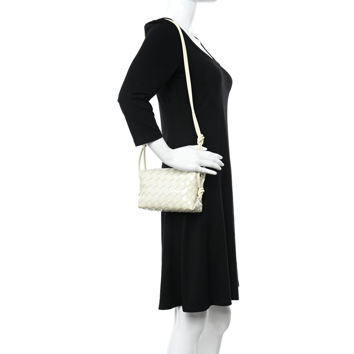 Bottega Veneta Patent Nappa Intrecciato Mini Loop Camera Bag White 2 of 10