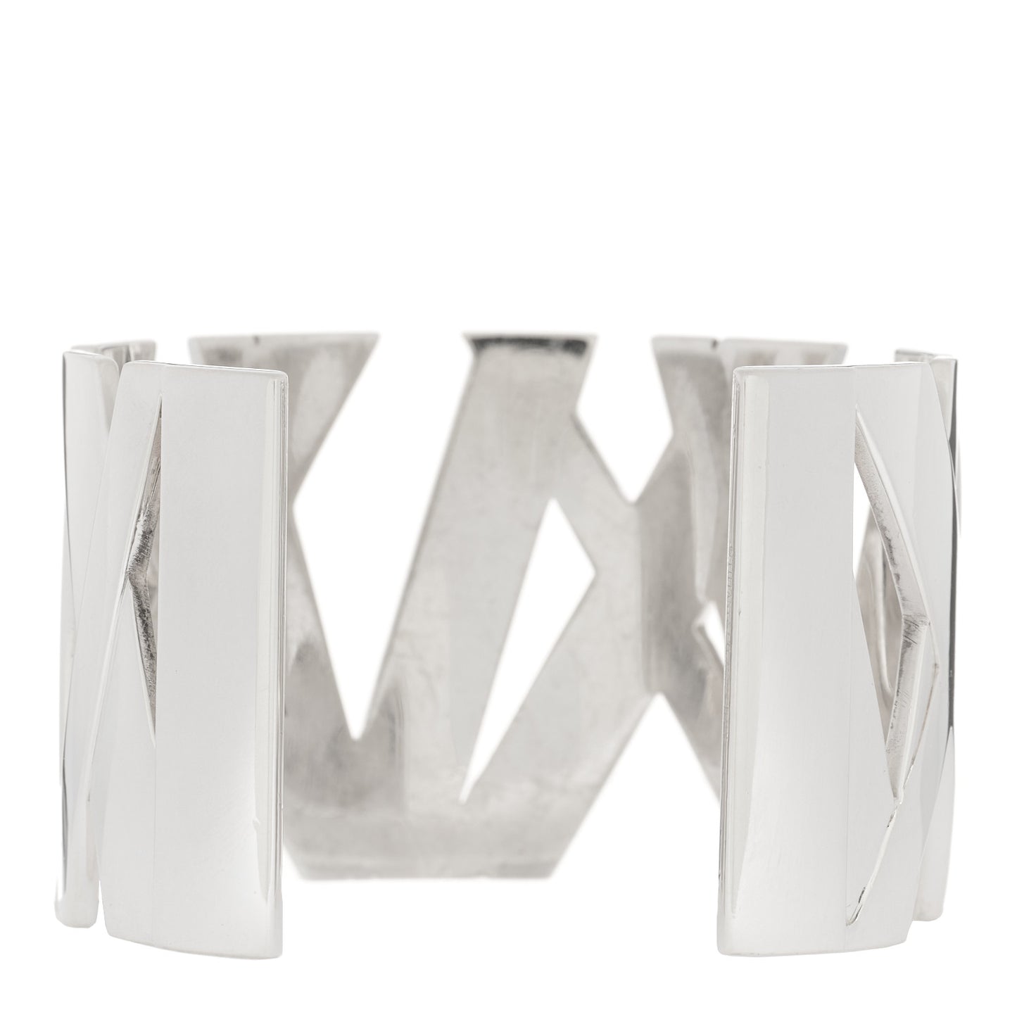 Sterling Silver Wide Atlas Cuff Bracelet