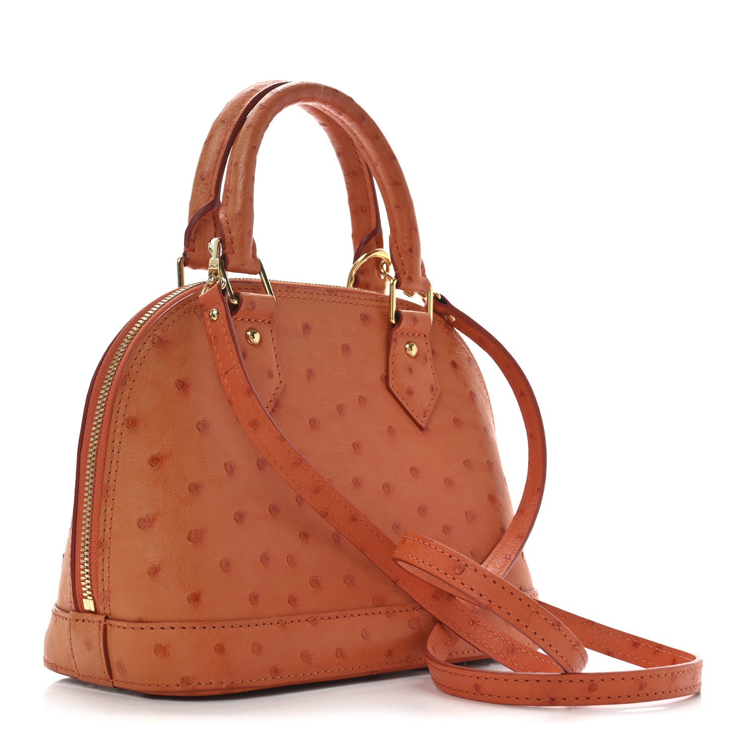 Louis Vuitton Ostrich Alma BB Piment 3 of 9