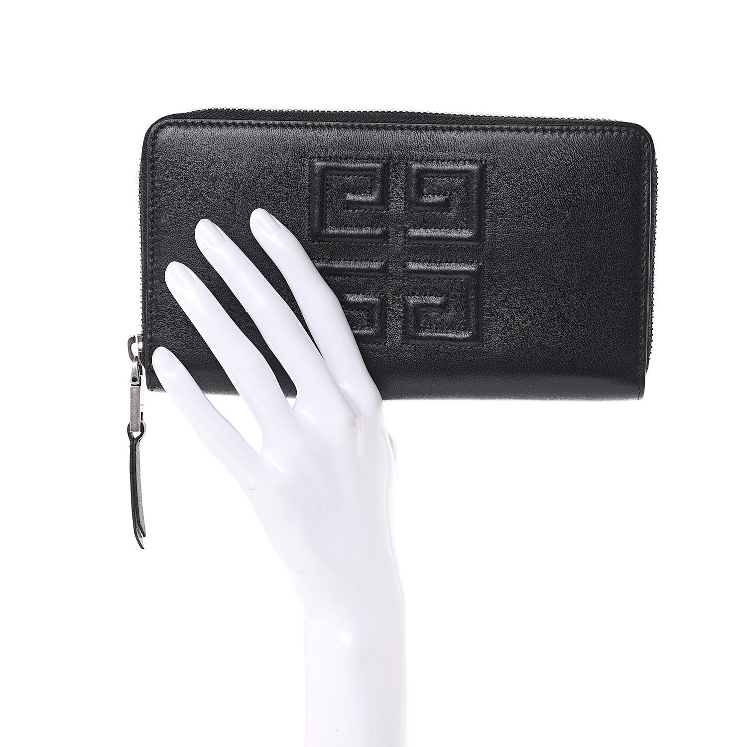 Givenchy Lambskin Logo Zip Around Wallet Black 2 of 8