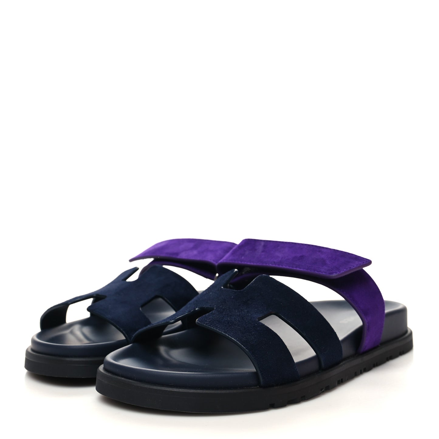Suede Goatskin Womens Chypre Sandals 37.5 Marine Violet Majorette