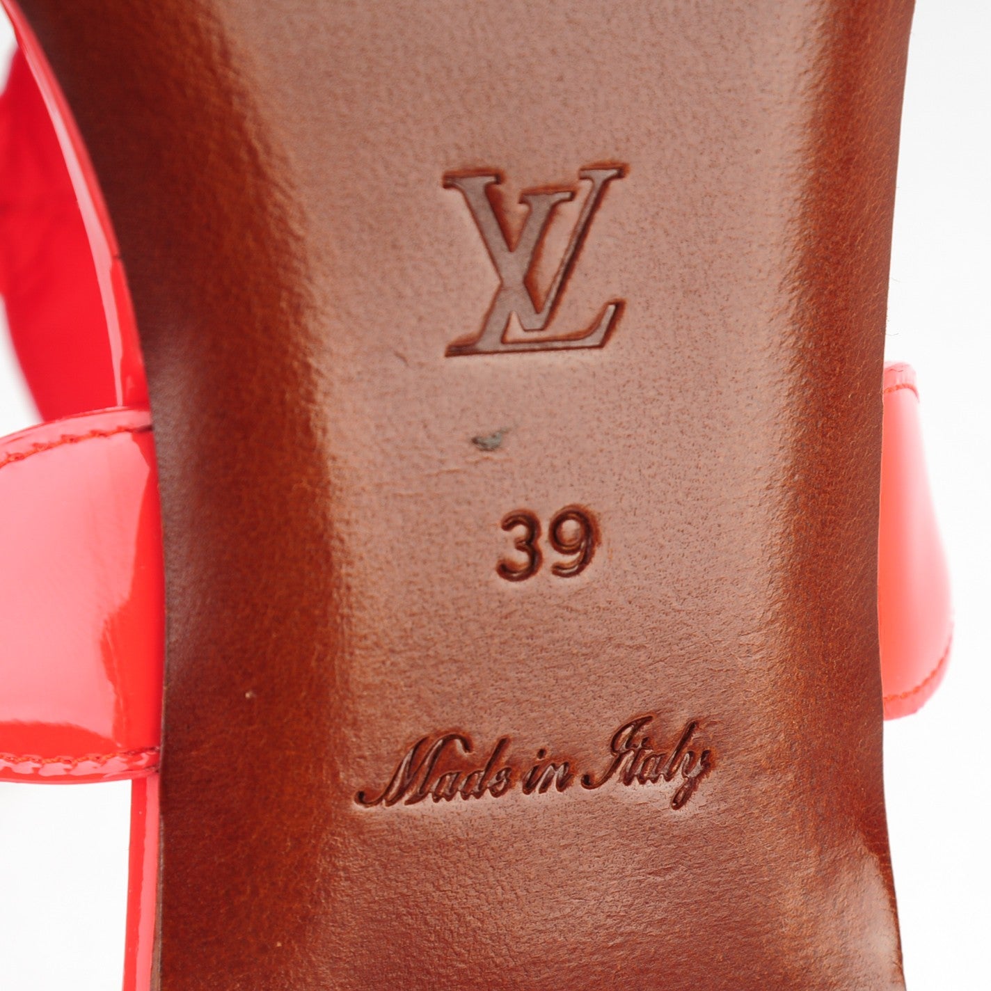 Patent Springtime Flat Sandals 39 Red