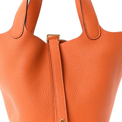 Hermes Taurillon Clemence Picotin Lock 18 PM Orange 8 of 11